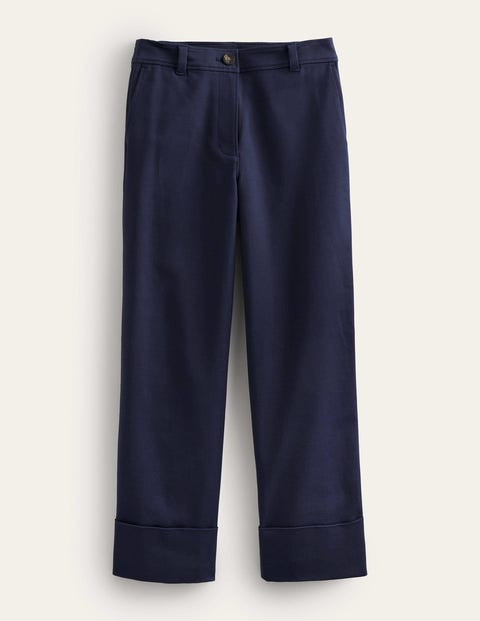 Tailored Turn Up Trousers Blue Women Boden