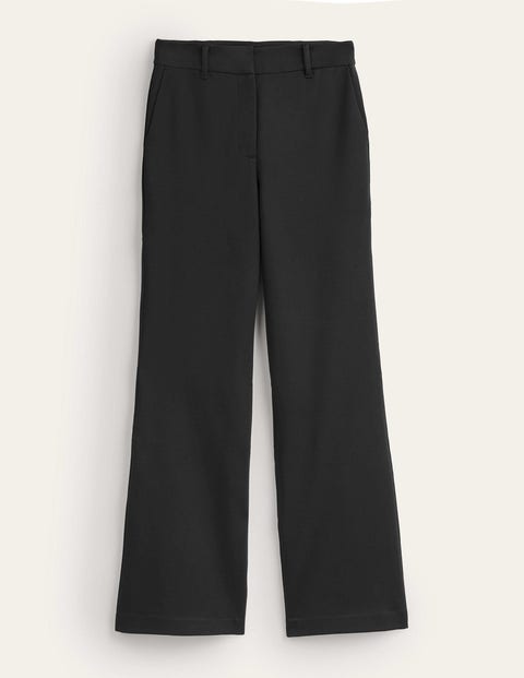 Relaxed Flare Wool Pants - Black