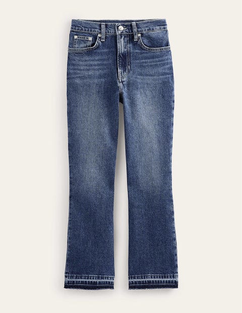 Mittelhohe Jeans mit Schlag Damen Boden, Dunkles Vintageblau