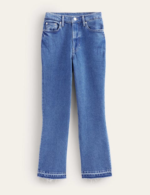 Mittelhohe Jeans mit Schlag Damen Boden, Mittleres Vintageblau