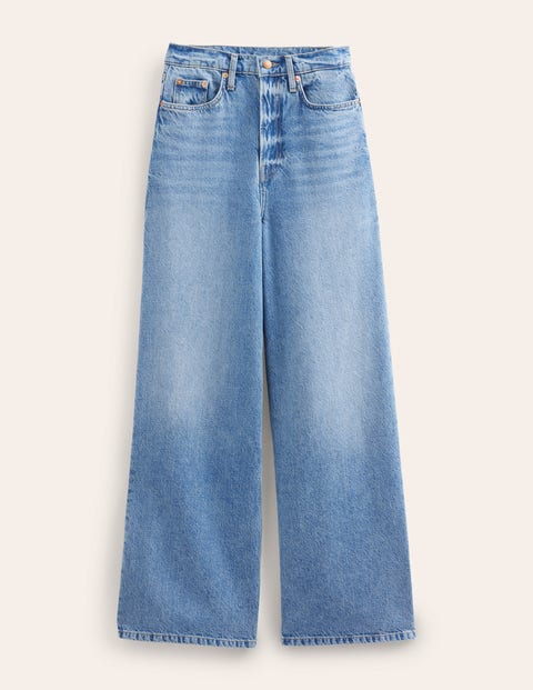 Mid Rise Slouch Wide Leg Jeans Denim Women Boden