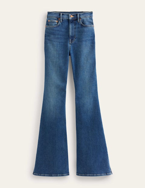 High Rise Split Flare Jeans Blue Women Boden