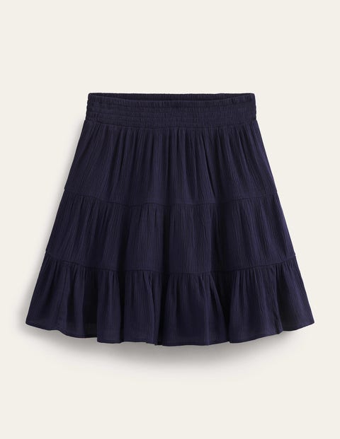 Crinkle Mini Skirt Blue Women Boden