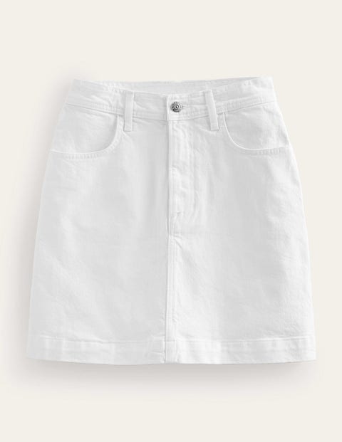 Nell Denim Mini Skirt White Women Boden