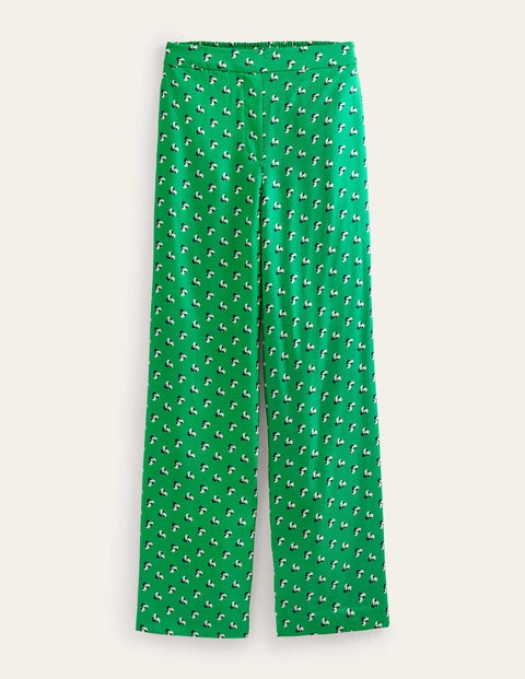 Printed Pull-On Trousers Green Women Boden