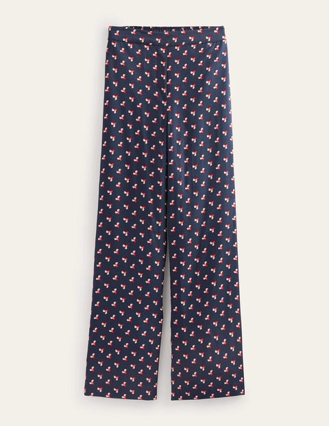 Printed Pull-On Trousers Navy Women Boden