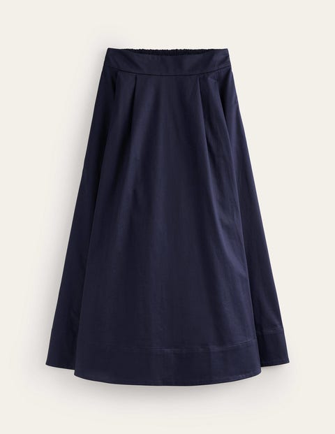 Isabella Cotton Sateen Skirt Blue Women Boden