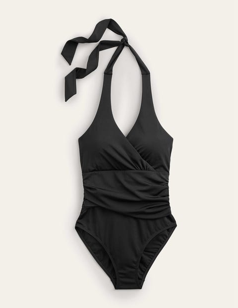 Levanzo Ruched Halter Swimsuit Black Women Boden