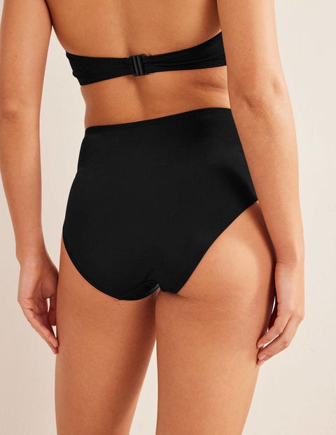 High Waisted Bikini Bottoms - Black