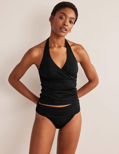 badning afkom Banyan Levanzo Halter Tankini Top - Black | Boden US