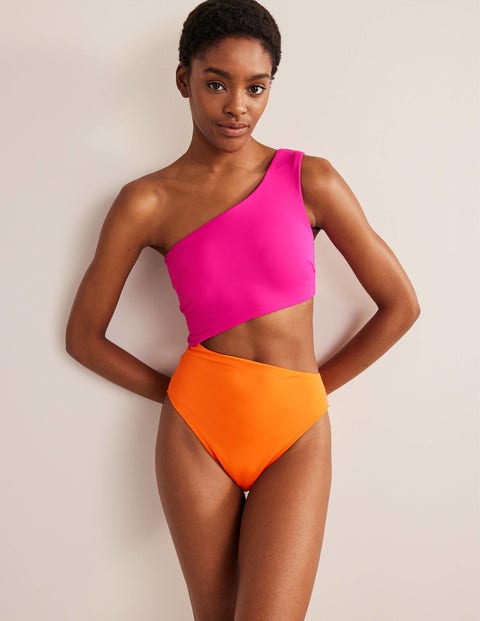 Vivid Trim Asymmetrical One-Piece Swimsuit - Women - Ready-to-Wear