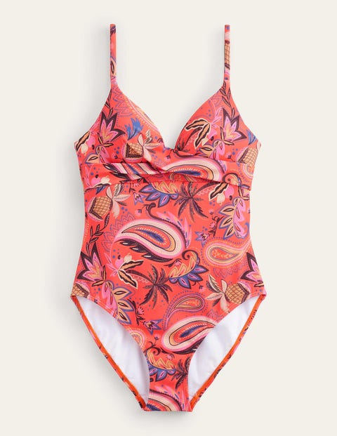 Capri Cup-size Swimsuit - Coral, Paradise Paisley