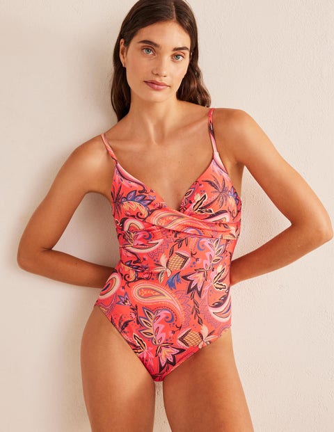 Capri Cup-size Swimsuit - Coral, Paradise Paisley