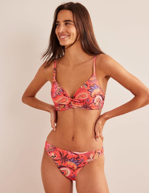 Capri Cup-size Bikini Top - Coral, Paradise Paisley