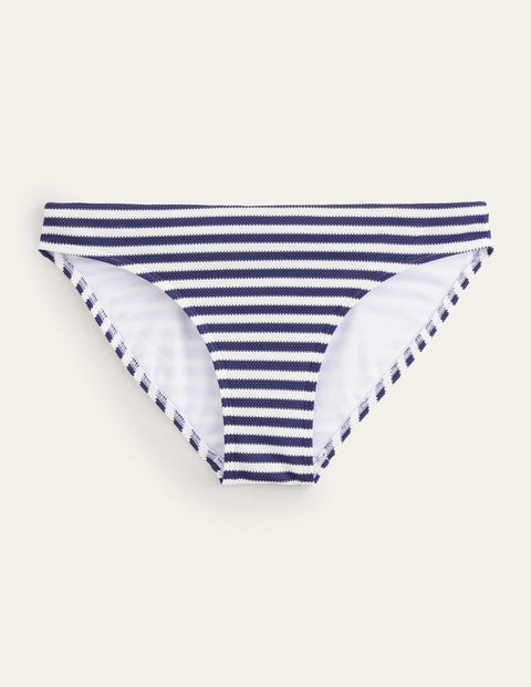 Boden Arezzo Texture Bikini Bottoms Navy, Ivory Texture Stripe Women