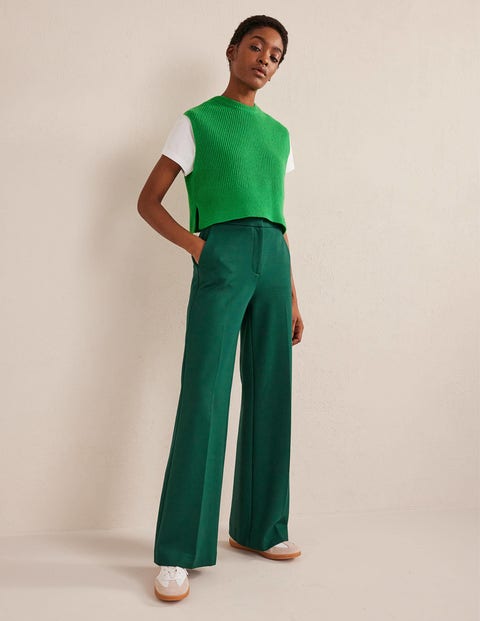 Westbourne Ponte Trousers - Emerald Night | Boden UK