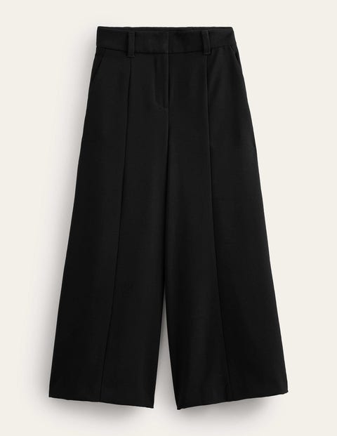 Fluid Wide Leg Culottes Black Women Boden