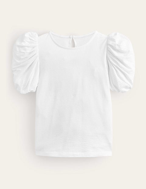 Jerseyoberteil mit Puffärmeln Women Boden, Weiß