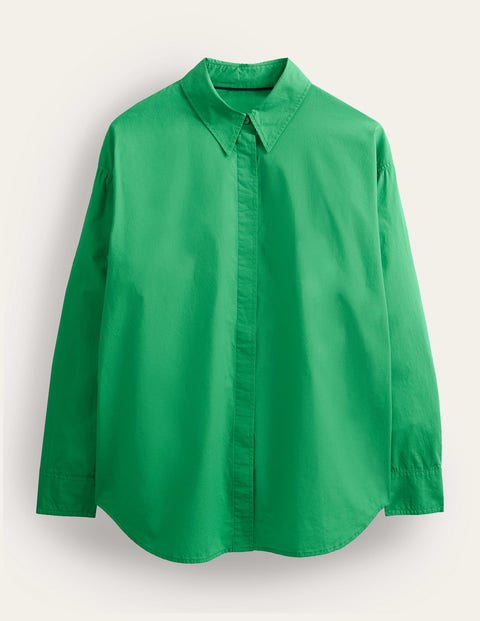 Oversized Cotton Shirt Green Women Boden