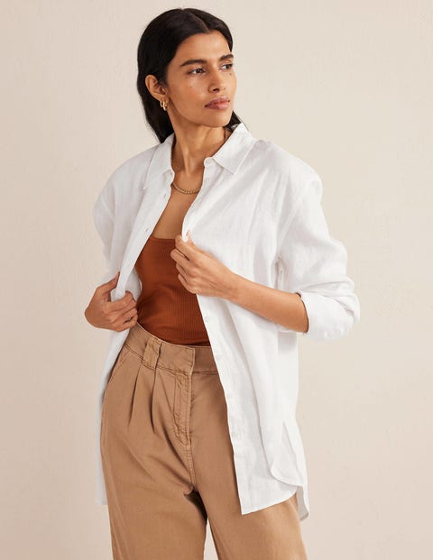 Relaxed Linen Shirt - White | Boden AU