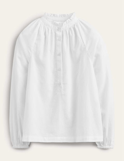 Everyday Cotton Popover Shirt White Women Boden