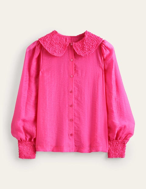 Ruffle Detail Organza Shirt Pink Women Boden