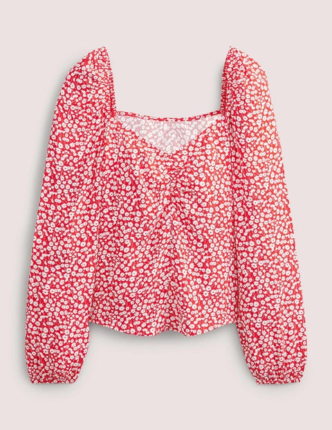 Sweetheart Printed Top Red Women Boden