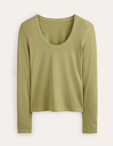 Soft Ribbed Scoop Neck Top River Reed Women Boden