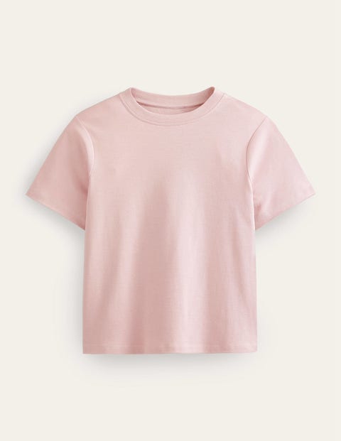 Kurz geschnittenes Baumwoll-T-Shirt Damen Boden, Milchshake