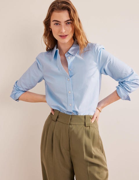 New Classic Cotton Shirt - Blue Oxford | Boden UK