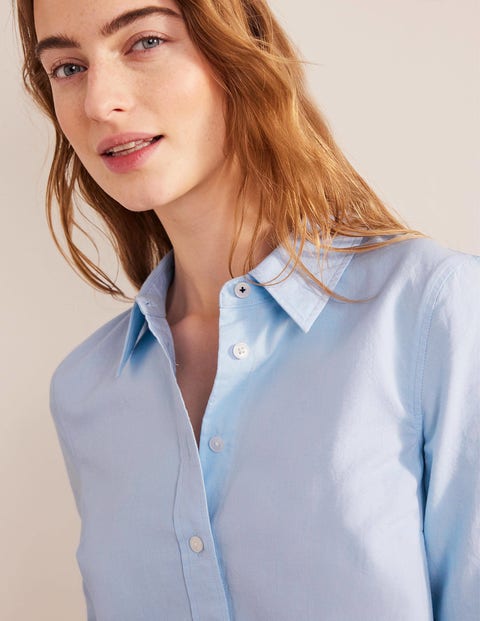 Straight Cotton Shirt - Blue Oxford | Boden US