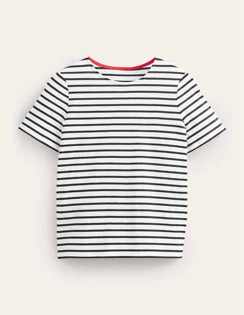 Bea Short Sleeve Breton Black Women Boden