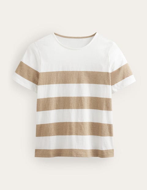 Bea Short Sleeve Breton Camel Women Boden