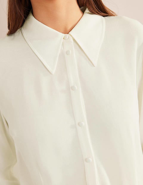 Fitted Workwear Shirt - Ivory | Boden US