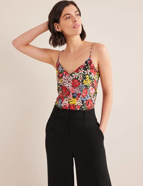 Silk Cami Top - Multi, Moire Bloom | Boden UK