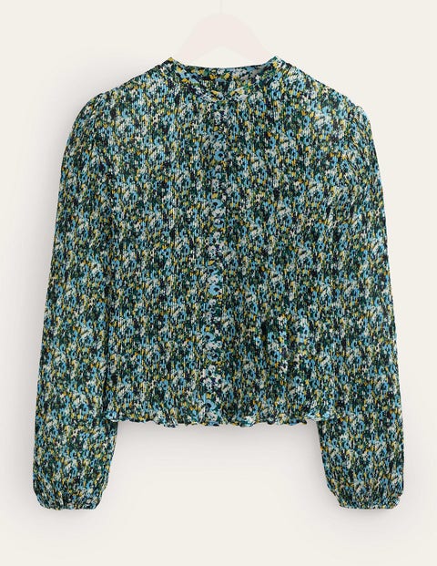 Bluse mit Plisseefalten Damen Boden
