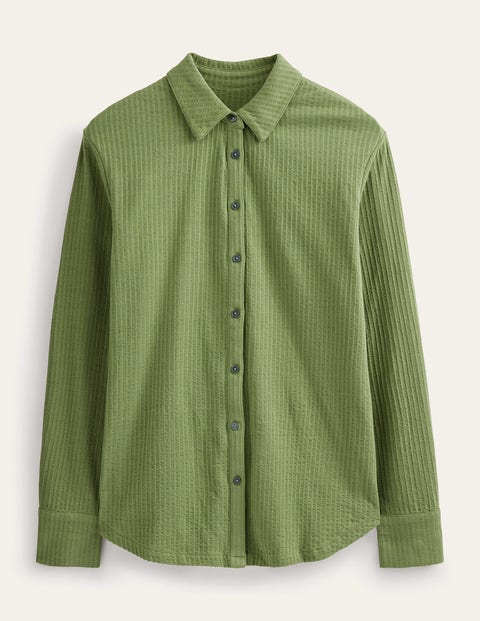 Textured Jersey Shirt Green Women Boden