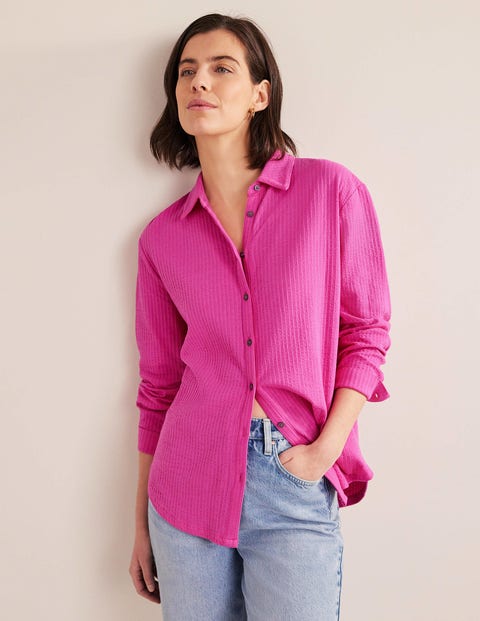 Textured Jersey Shirt - Rose Violet | Boden UK