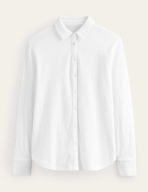 Textured Jersey Shirt White Women Boden