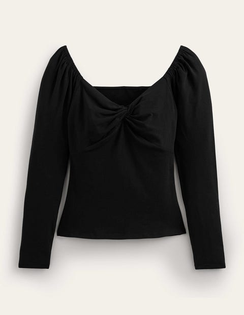 Sweetheart Jersey Top Black Women Boden