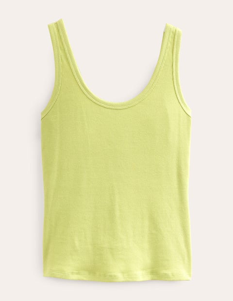 Geripptes Tanktop mit Rundhalsausschnitt Damen Boden, Zartes Pistaziengrün