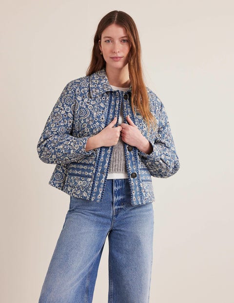 Veste matelassée imprimée - Motif cachemire bleu | Boden FR