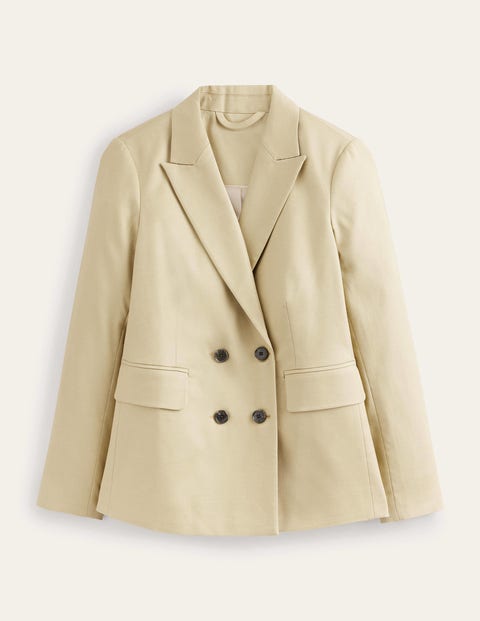 Double Breasted Twill Blazer Natural Women Boden