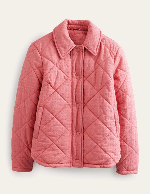 Broderie Quilted Cotton Jacket Pink Women Boden