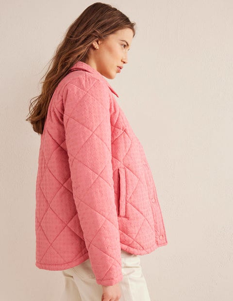 Broderie Quilted Cotton Jacket - Chambray