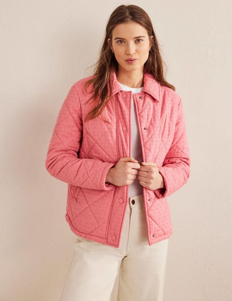 Broderie Quilted Cotton Jacket - Chambray