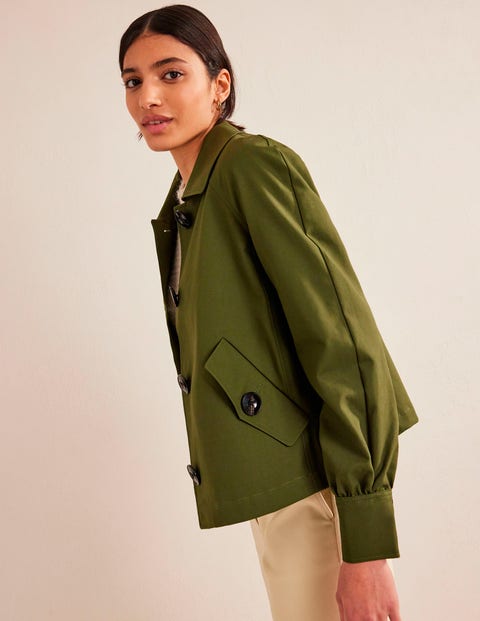 Cotton Trench Jacket - Yew