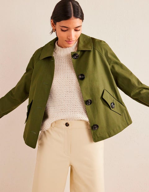 Cotton Trench Jacket - Yew