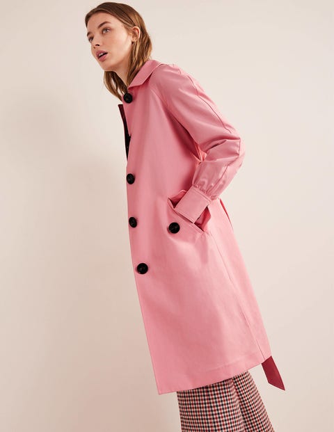 Belted Trench Coat - Pink