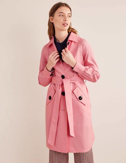 Belted Trench Coat - Pink